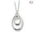 Sterling Silver Antiqued CZ Keep Trusting 18in Necklace
