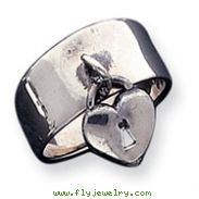 Sterling Silver Antiqued Dangle Lock Ring
