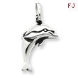 Sterling Silver Antiqued Dolphin Pendant