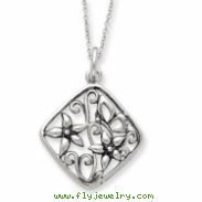 Sterling Silver Antiqued I Appreciate You Mom 18in Necklace