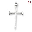 Sterling Silver Antiqued Nail Cross Pendant