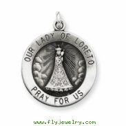 Sterling Silver Antiqued Our Lady of Loreto Medal