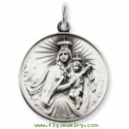 Sterling Silver Antiqued Our Lady of the Holy Scapular Medal