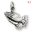 Sterling Silver Antiqued Praying Hands Charm