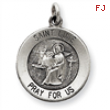 Sterling Silver Antiqued Saint Luke Medal
