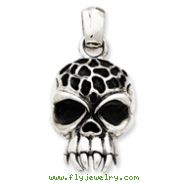 Sterling Silver Antiqued Skull Pendant