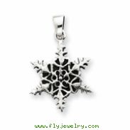 Sterling Silver Antiqued Snowflake Pendant
