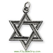 Sterling Silver Antiqued Star of David Pendant
