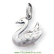 Sterling Silver Antiqued Swan Charm