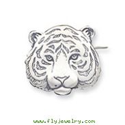 Sterling Silver Antiqued Tiger Face Pin