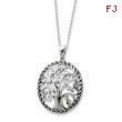 Sterling Silver Antiqued Tree Of Life 18