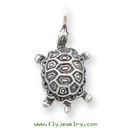 Sterling Silver Antiqued Turtle Pendant