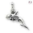 Sterling Silver Antiqued Whale Charm