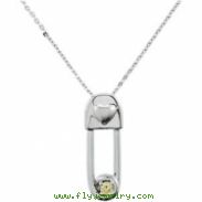 Sterling Silver August & Safe In My Love Pendant And Chain With Packaging