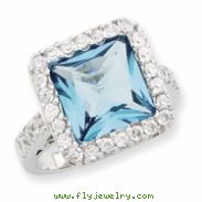 Sterling Silver Blue CZ Ring