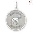 Sterling Silver Brittany Spaniel Disc Charm