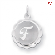 Sterling Silver Brocaded Initial F Charm