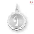 Sterling Silver Brocaded Initial I Charm