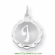 Sterling Silver Brocaded Initial I Charm