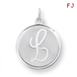Sterling Silver Brocaded Initial L