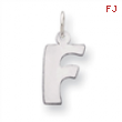 Sterling Silver Bubble Block Initial F Charm
