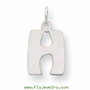 Sterling Silver Bubble Block Initial H Charm
