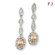 Sterling Silver Champagne & Clear Cubic Zirconia Post Earrings
