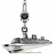 Sterling Silver CHARM Complete No Setting 21.00X10.00 MM Polished CRUISE SHIP CHARM