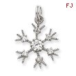 Sterling Silver Clear CZ Snowflake Charm