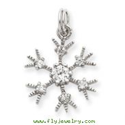 Sterling Silver Clear CZ Snowflake Charm