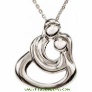 Sterling Silver Couples Embrace Necklace With Chain And Packaging