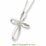 Sterling Silver Cross Diamond Necklace chain