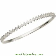 Sterling Silver Cubic Zirconia Bangle Bracelet