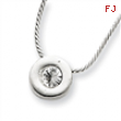 Sterling Silver CZ Charm on 16 Chain Necklace chain