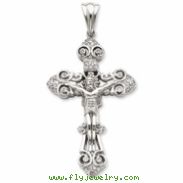 Sterling Silver CZ Crucifix Pendant