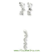 Sterling Silver CZ Earring & Pendant Set