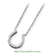 Sterling Silver CZ Horse Shoe Necklace