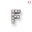 Sterling Silver CZ Initial F Slide
