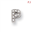 Sterling Silver CZ Initial P Slide