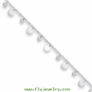 Sterling Silver Dangling Circle & Heart Anklet