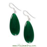 Sterling Silver Dark Green Jade Earrings