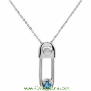 Sterling Silver December & Safe In My Love Pendant And Chain With Packaging