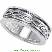 Sterling Silver Decorative Metal Fashion Ring