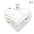 Sterling Silver Diamond-Cut Puffed Heart Pendant