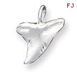 Sterling Silver Diamond Cut Shark Tooth Pendant
