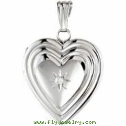 Sterling Silver Diamond Heart Locket