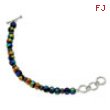 Sterling Silver Dichroic Glass Beaded 8in Toggle Bracelet