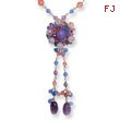 Sterling Silver Double Strand Lavender, Cherry, Blue, Amethyst Necklace