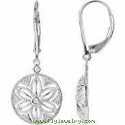 Sterling Silver EARRING Complete with Stone NONE ROUND VARIOUS Diamond Polished .08CTW DIAMOND EARRI