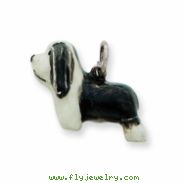 Sterling Silver Enameled Bearded Collie Charm